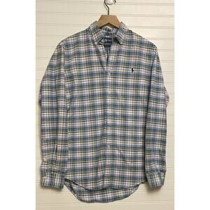 Ralph Lauren Men’s Medium Plaid Long Sleeve Button Front Shirt Multicolor